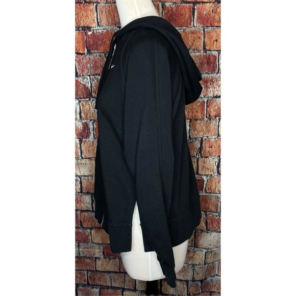 Nike Women's XS Full-Zip Black Training Hoodie Jacket Side Spellout Slits - Picture 6 of 8